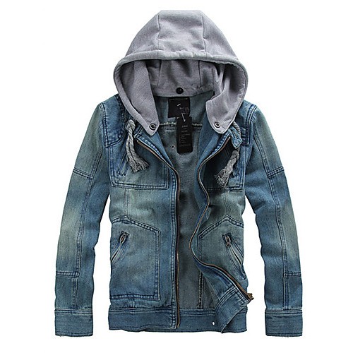 Man Fashion Detachable Denim Jacket Men ...