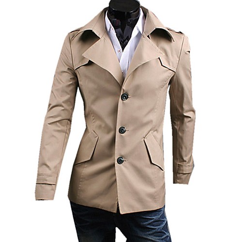 Men's Solid Casual / Work Coat,Cotton Lo...