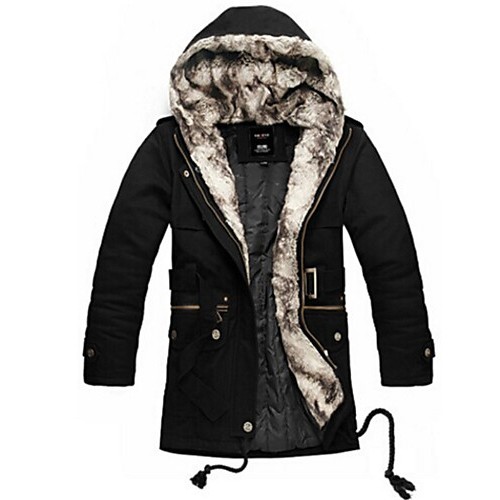 Men's Plus Size Street chic Fur Coat,Sol...