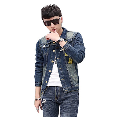 Autumn/man/long/denim/jacket/coat/new/fa...