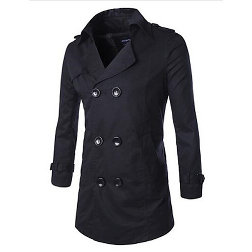 Men's Long Sleeve Regular Trench coat , ...