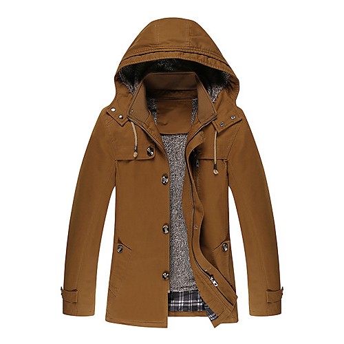 Men's Casual/Daily Vintage Trench CoatSo...