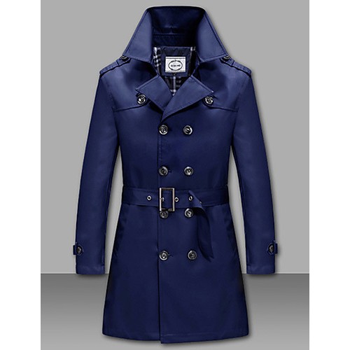Men's Plus Size / Casual/Daily / Formal Simple / Active CoatSolid Shirt Collar Long Sleeve Fall / Winter Cotton k277