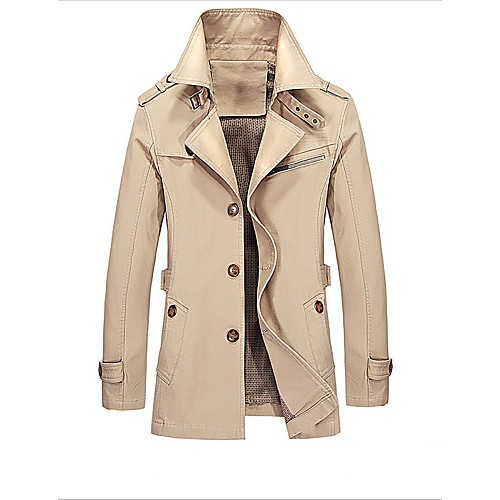 Men's Solid Casual / Plus Size Slim Fash...