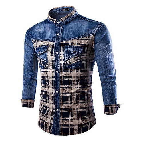 Men's Plaids & Checks Long Sleeve To...