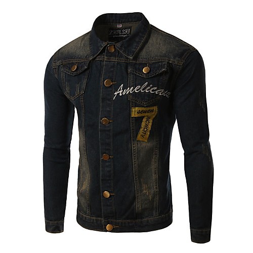 Men's Print Long Sleeve Jacket , Cotton ...
